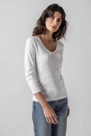 3/4 Sleeve V-Neck