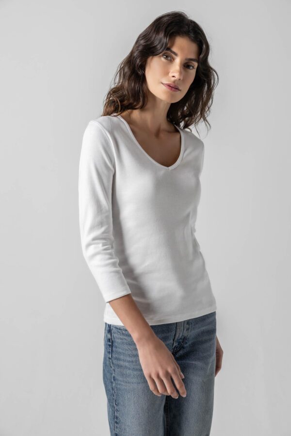 3/4 Sleeve V-Neck