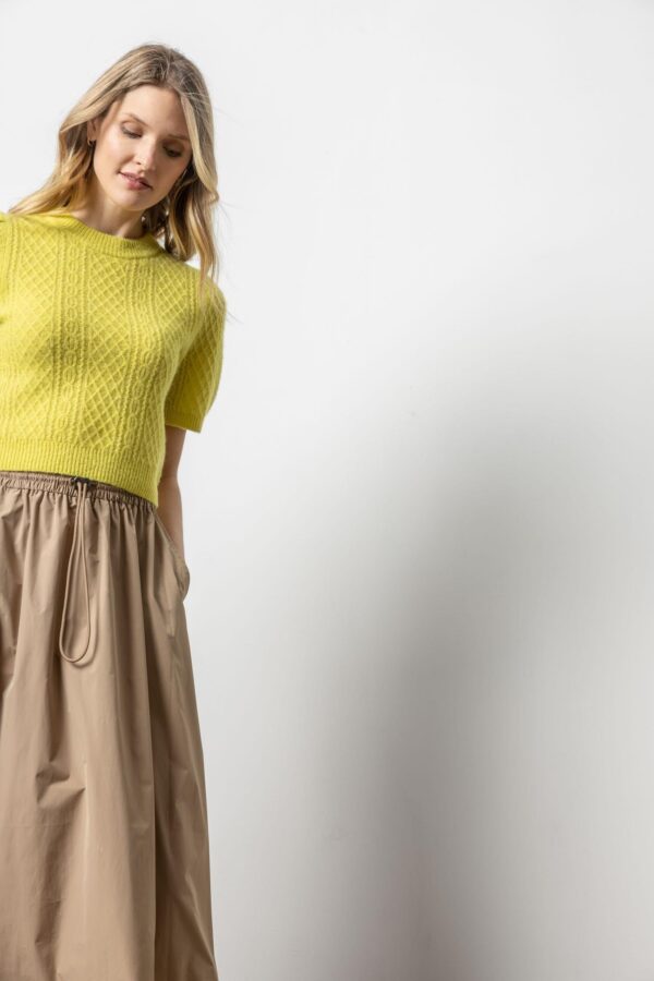 Cropped Cable Sweater - Image 4