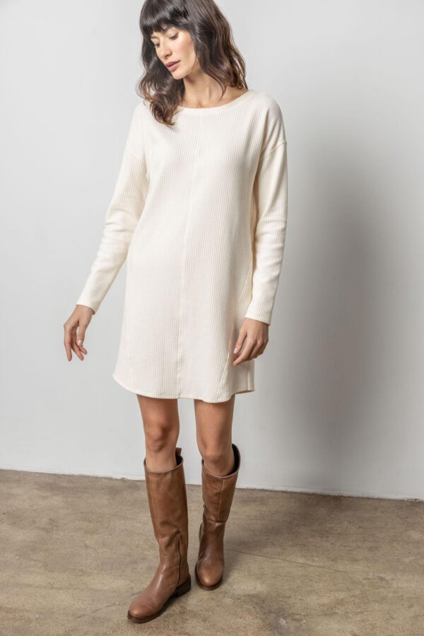 Seamed Boatneck Dress - Image 9