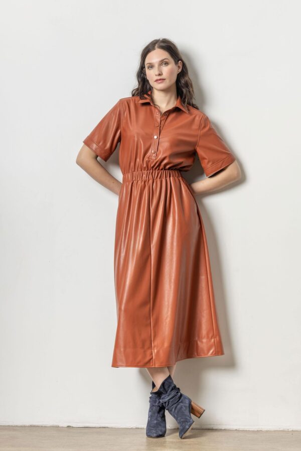 Elastic Waist Short Sleeve Dress - Image 3