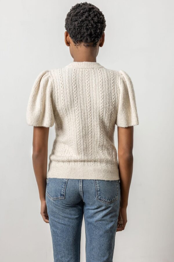 Crew Neck Flutter Sleeve Sweater - Image 4