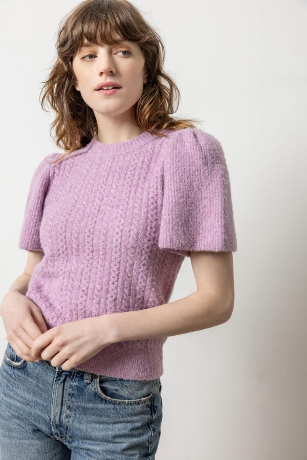 Crew Neck Flutter Sleeve Sweater - Image 6