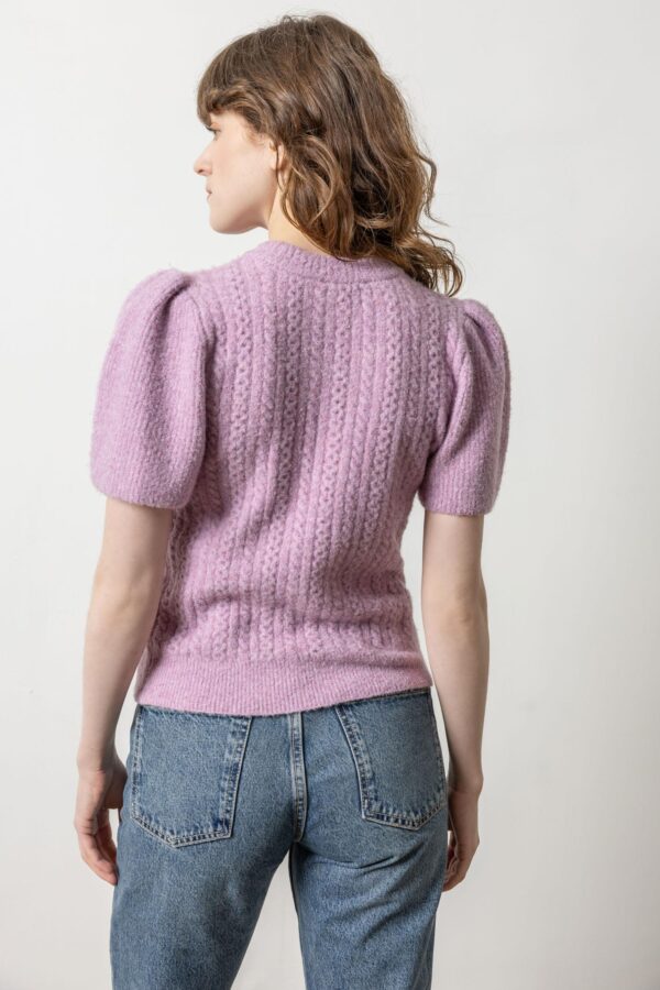 Crew Neck Flutter Sleeve Sweater - Image 7