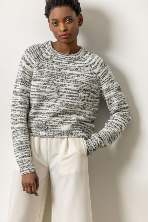 Ribbed Neck Raglan Sweater - Image 4