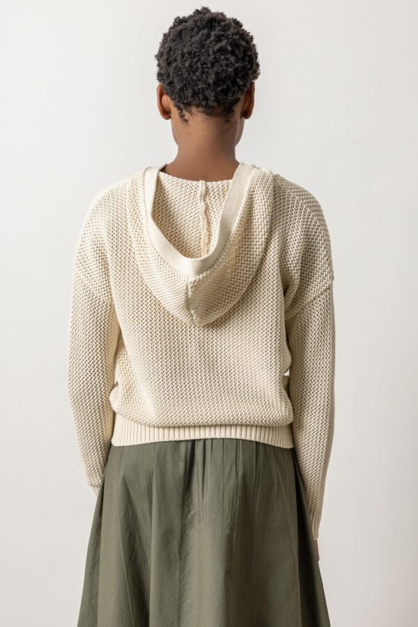 Hooded Split Neck Sweater - Image 8