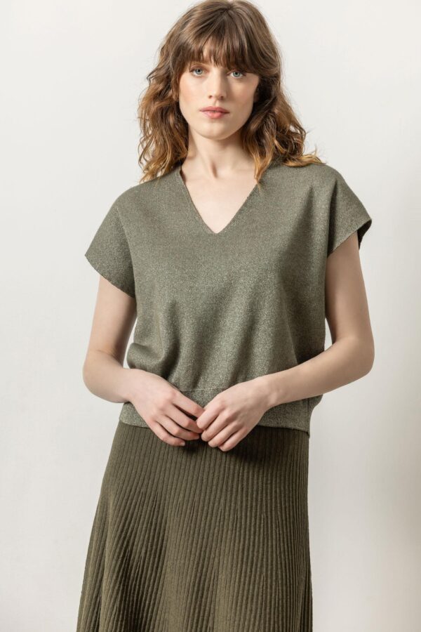 Metallic V-Neck Sweater - Image 6