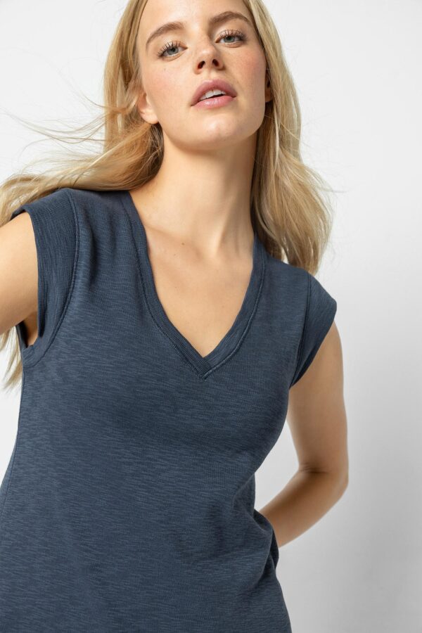 Cap Sleeve V-Neck Dress - Image 8