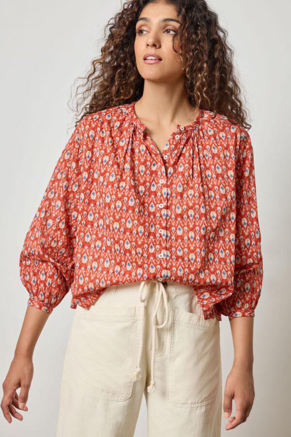 Long Sleeve Shirred Blouse - Image 3