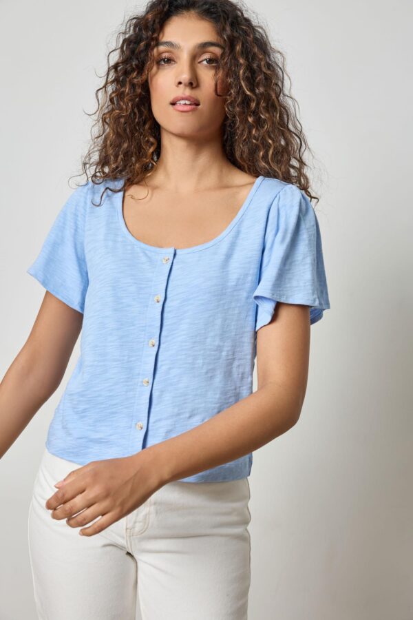 Button Front Flutter Sleeve - Image 7