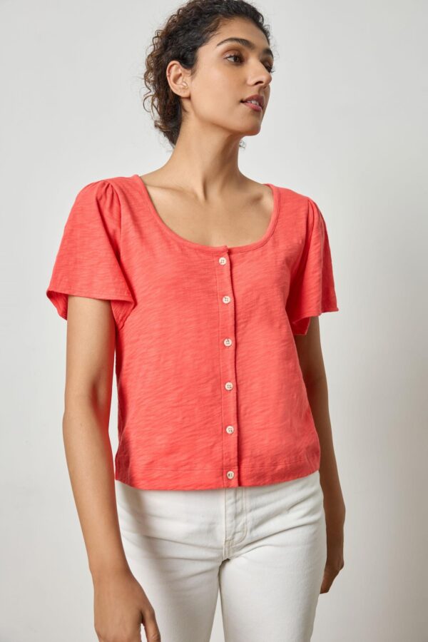 Button Front Flutter Sleeve - Image 3