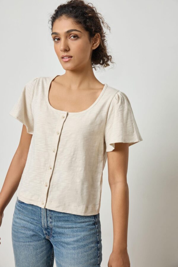 Button Front Flutter Sleeve - Image 5