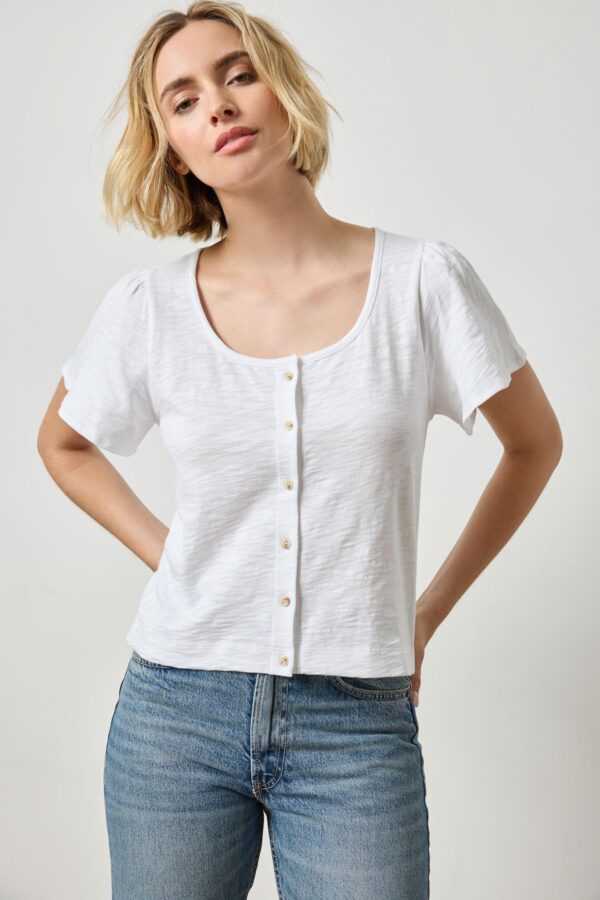 Button Front Flutter Sleeve - Image 10