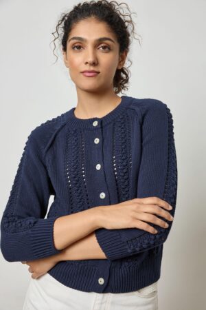 3/4 Sleeve Raglan Cardigan