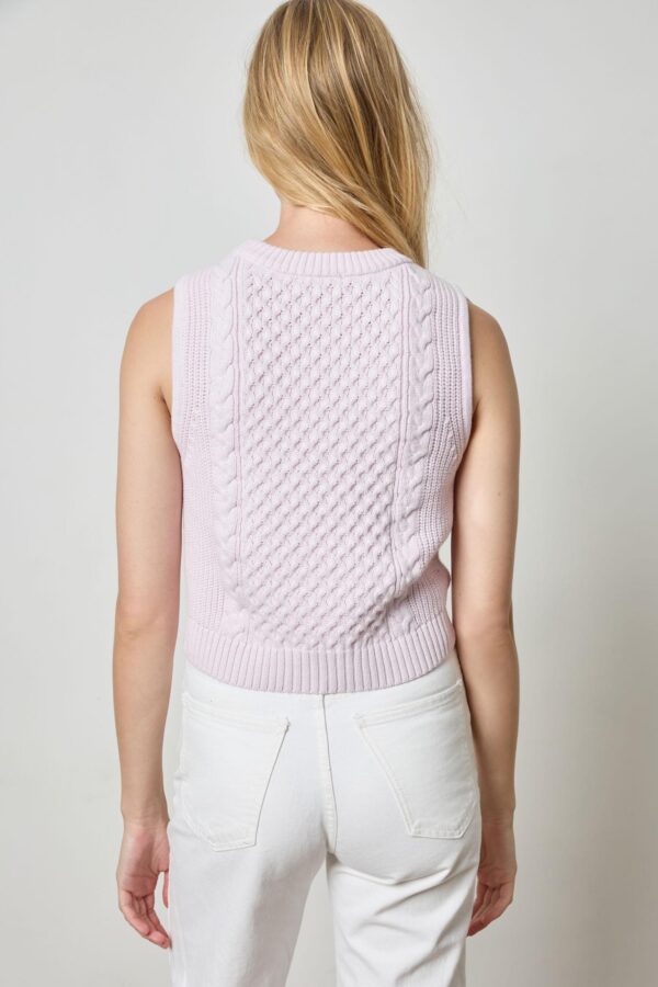 Cropped Cable Tank Sweater - Image 7