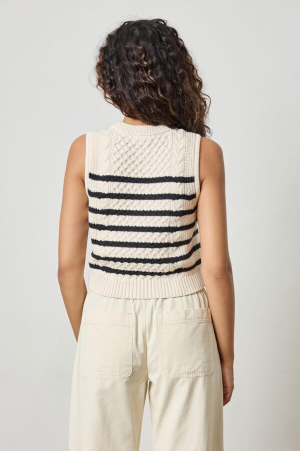 Cropped Cable Tank Sweater - Image 9