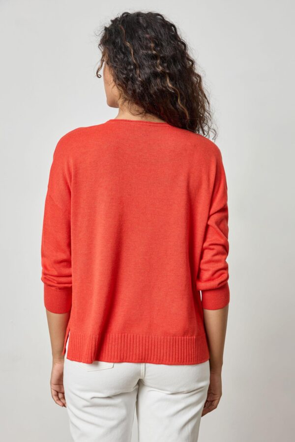 3/4 Sleeve Drop Shoulder Sweater - Image 2