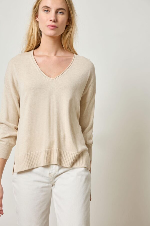 3/4 Sleeve Drop Shoulder Sweater - Image 3