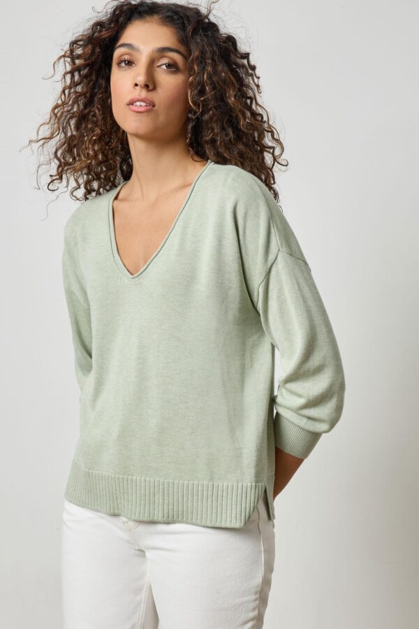 3/4 Sleeve Drop Shoulder Sweater - Image 5