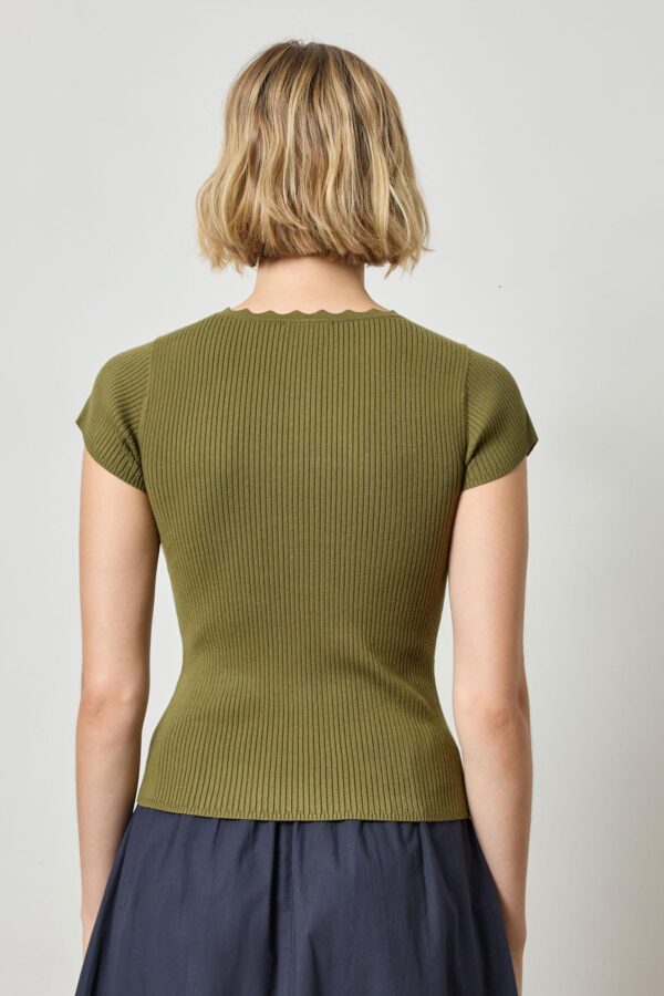 Cap Sleeve Scallop Neck Sweater - Image 7