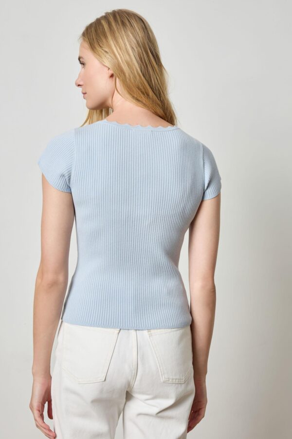 Cap Sleeve Scallop Neck Sweater - Image 2