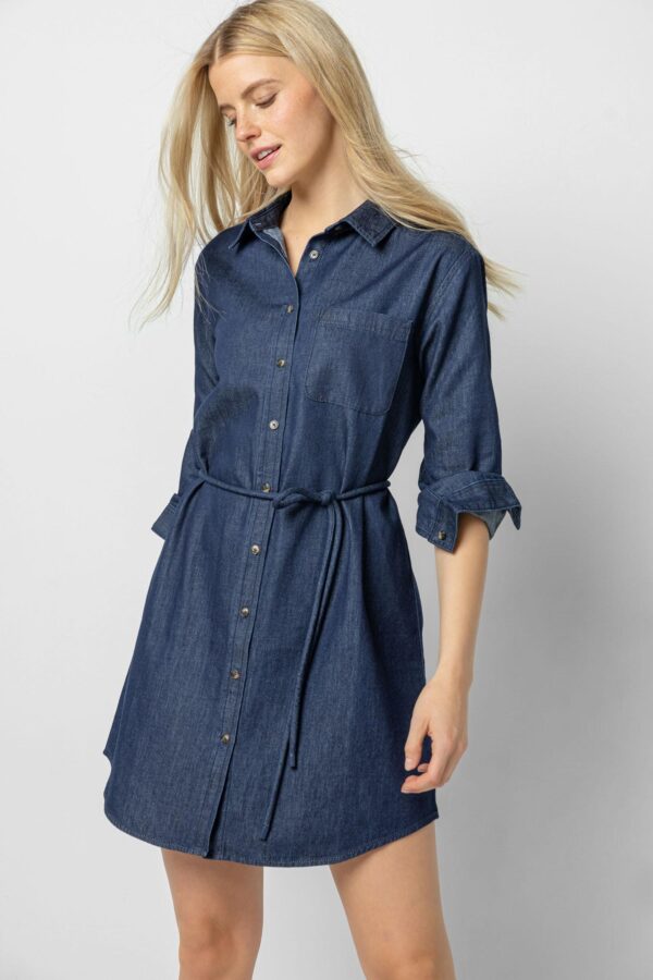 Denim Shirt Dress - Image 4