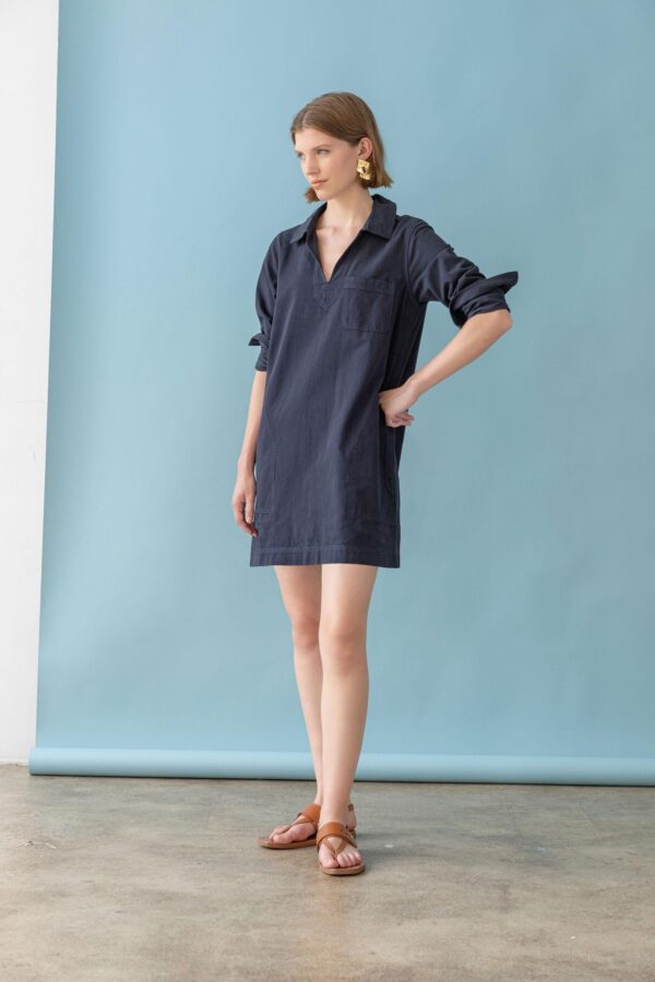 Split Neck Collared Dress - Image 3