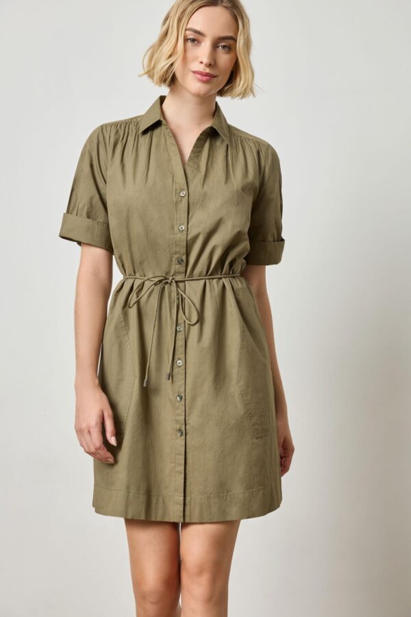 Shirred Sleeve Shirt Dress - Image 13