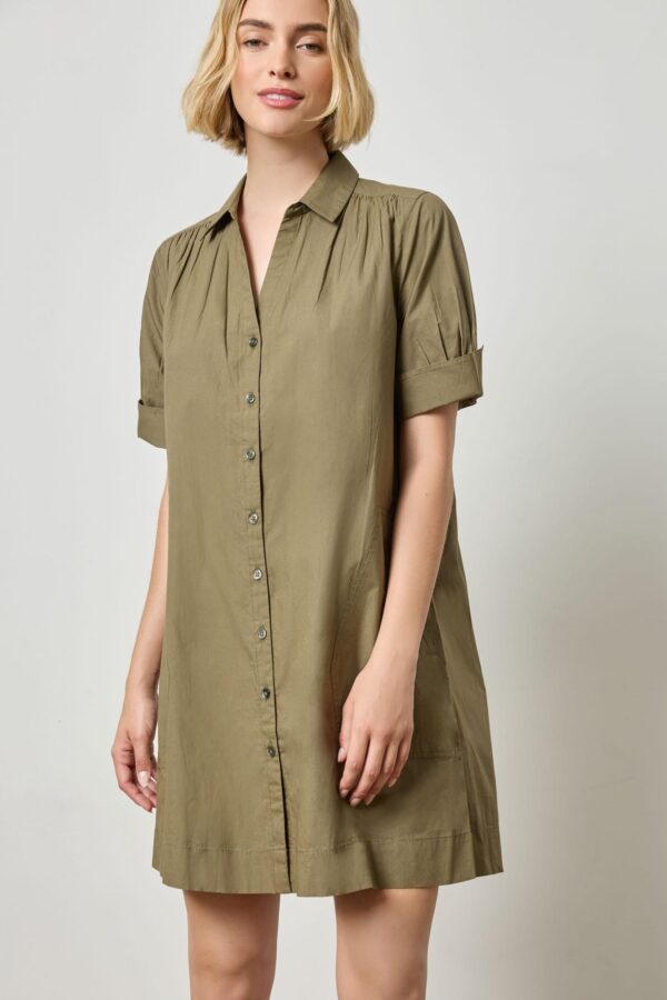 Shirred Sleeve Shirt Dress - Image 12