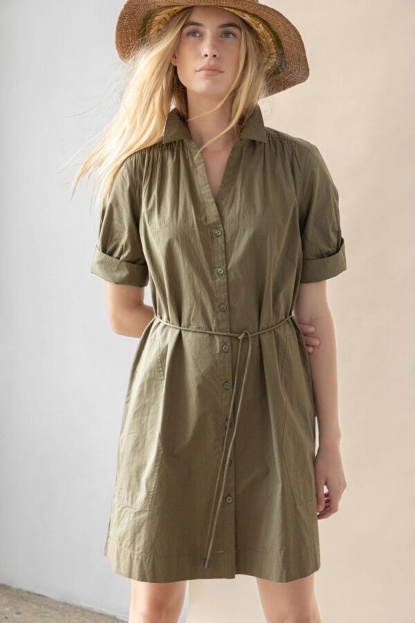 Shirred Sleeve Shirt Dress - Image 10