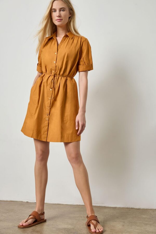 Shirred Sleeve Shirt Dress - Image 14