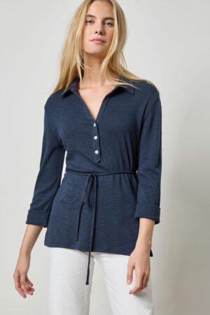 3/4 Sleeve Collared Top