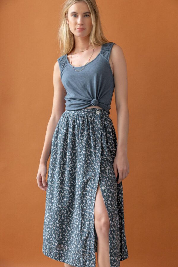 Faux Wrap Long Skirt - Image 12