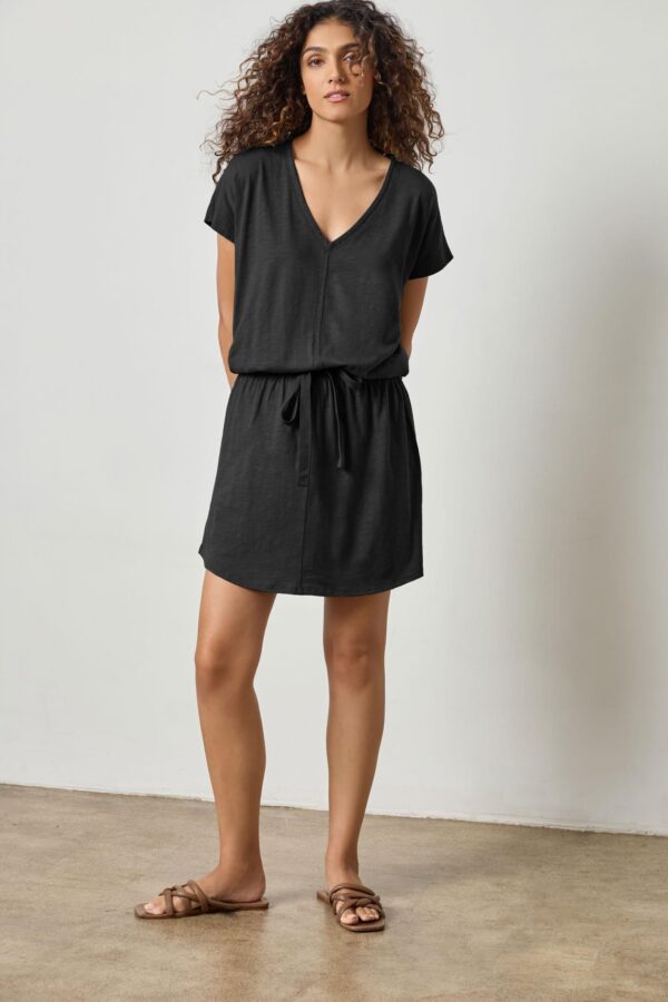 Elastic Waist V-Neck Dress - Image 3
