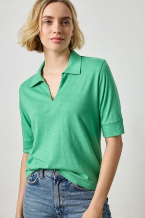 Elbow Sleeve Collared Tee