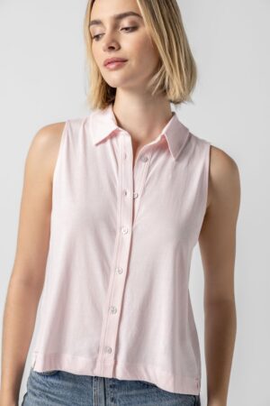 Sleeveless Button Down