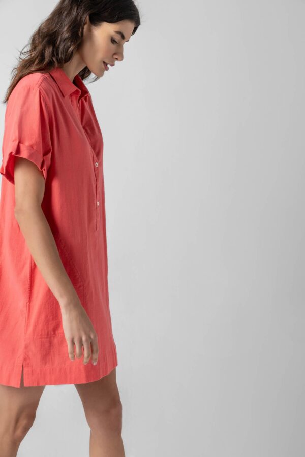 Half Placket Shirt Dress - Image 2