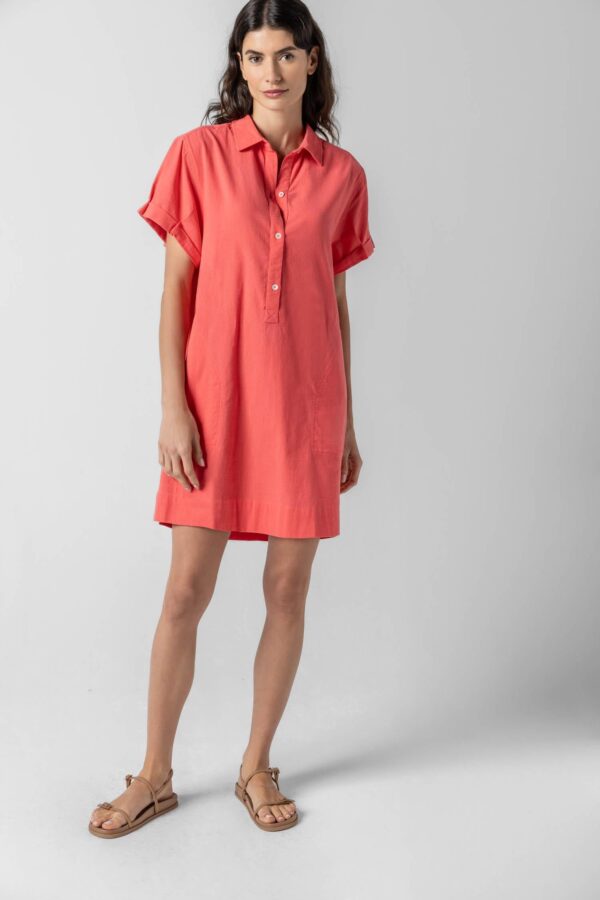 Half Placket Shirt Dress - Image 4