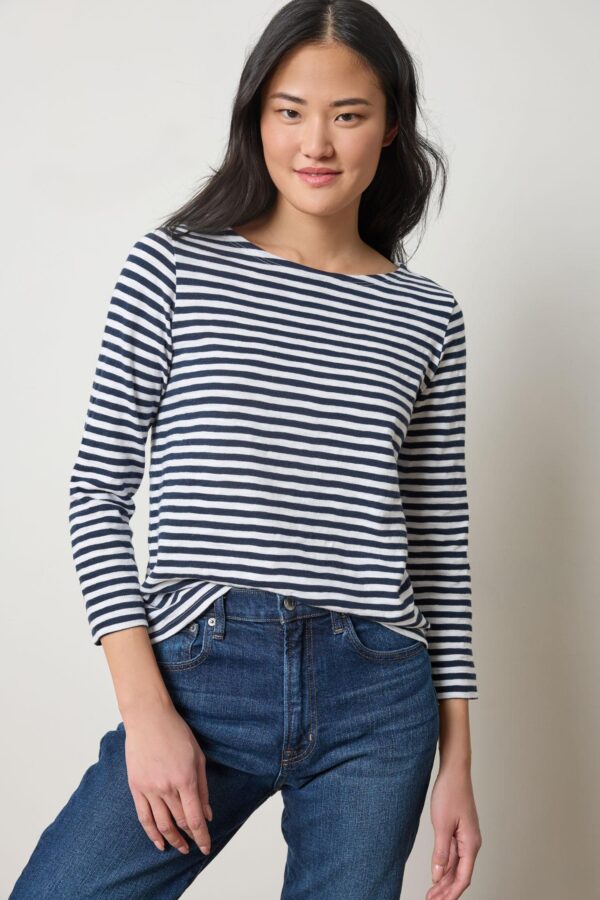 3/4 Sleeve Striped Boatneck - Image 4