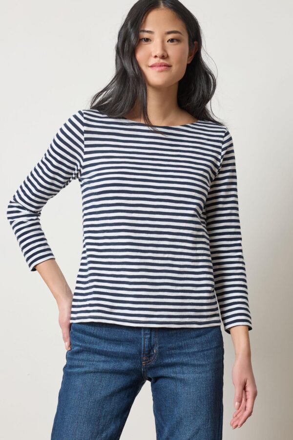 3/4 Sleeve Striped Boatneck - Image 6