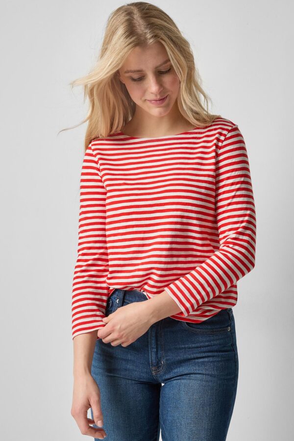 3/4 Sleeve Striped Boatneck - Image 7